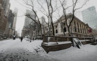 snowy city portrait